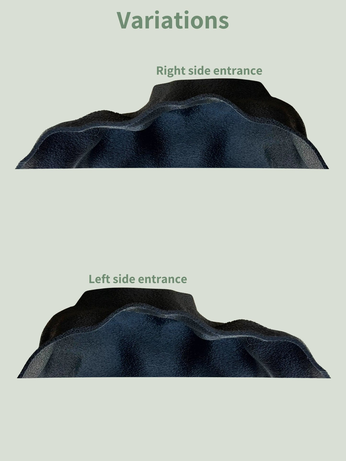 Hidden Hollow Variations: Left Side Entrance and Right Side Entrance