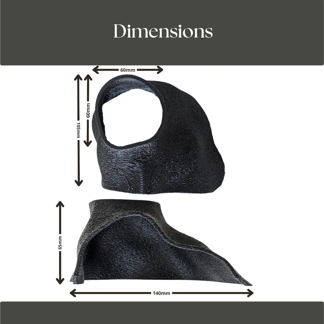 Top and front view with dimensions sand color