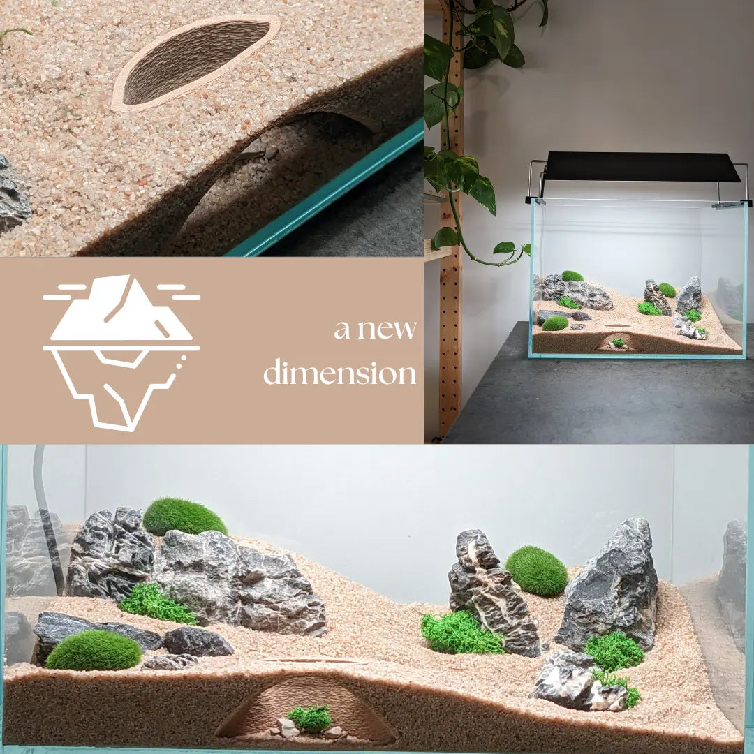 Sand caves in 3 different views 