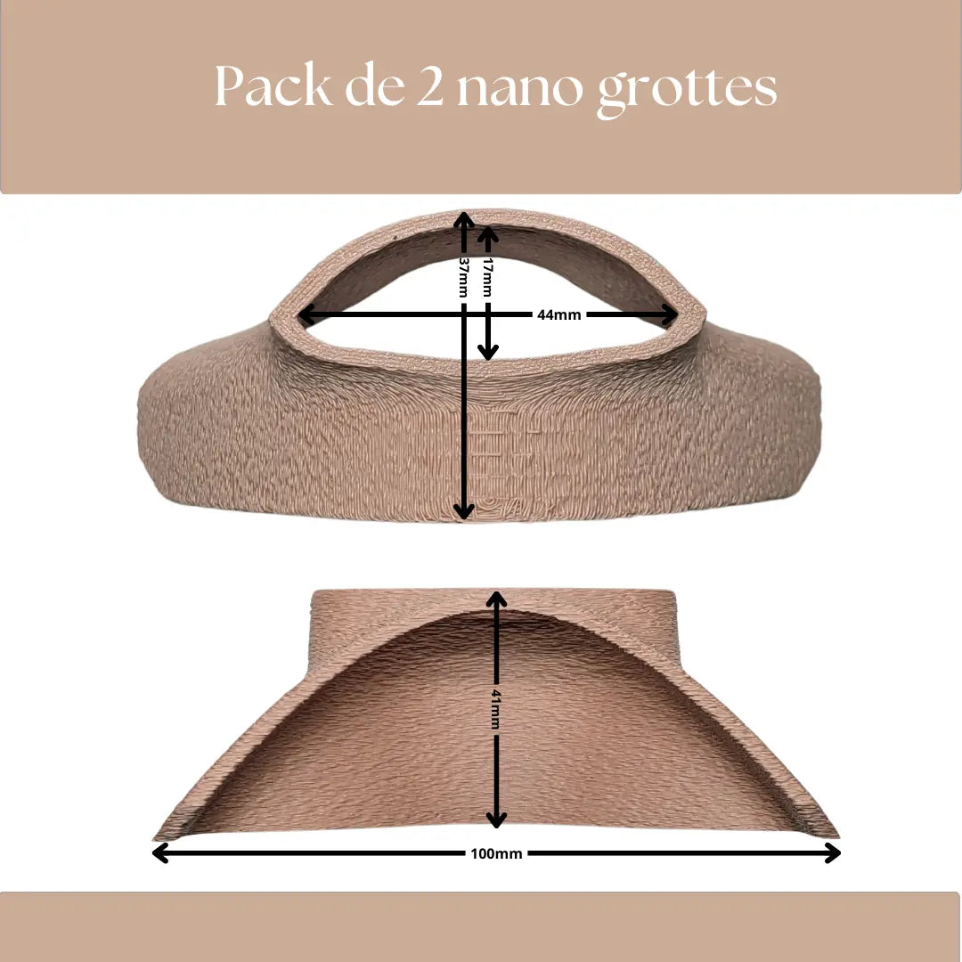 2 Pack Nano Caves Sand color with dimensions