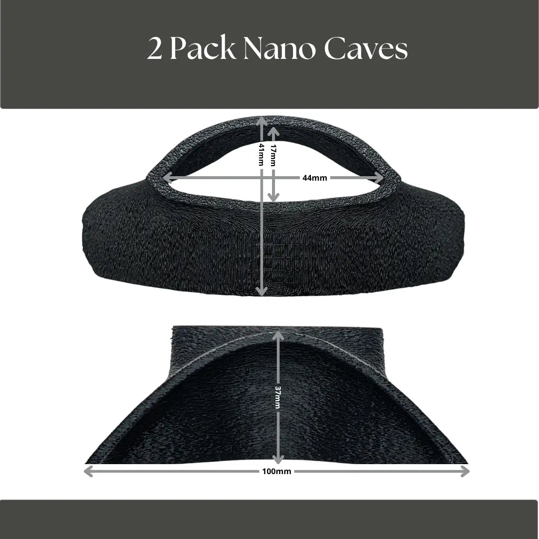 2 Pack Nano Caves Black color with dimensions