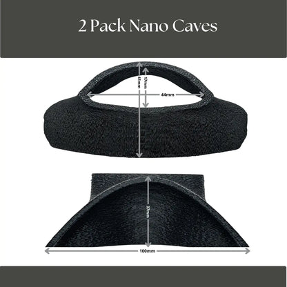 2 Pack Nano Caves Black color with dimensions