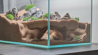 Triple Entrance Aquarium and Terrarium Corner Cave - Leopard Gecko Hide - Hollow